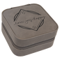 Gray Lasered Leatherette Travel Jewelry Box