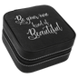 Black/Silver Lasered Leatherette Travel Jewelry Box