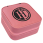 Pink Lasered Leatherette Travel Jewelry Box