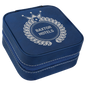 Blue/Silver Lasered Leatherette Travel Jewelry Box