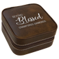 Rustic/Silver Lasered Leatherette Travel Jewelry Box