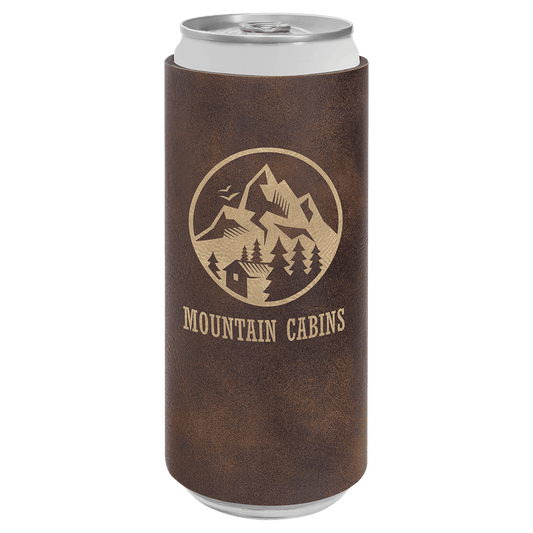 Rustic/Gold Leatherette Slim Beverage Holder