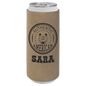 Light Brown Leatherette Slim Beverage Holder