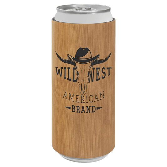 Bamboo Leatherette Slim Beverage Holder