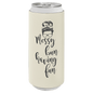 White Leatherette Slim Beverage Holder