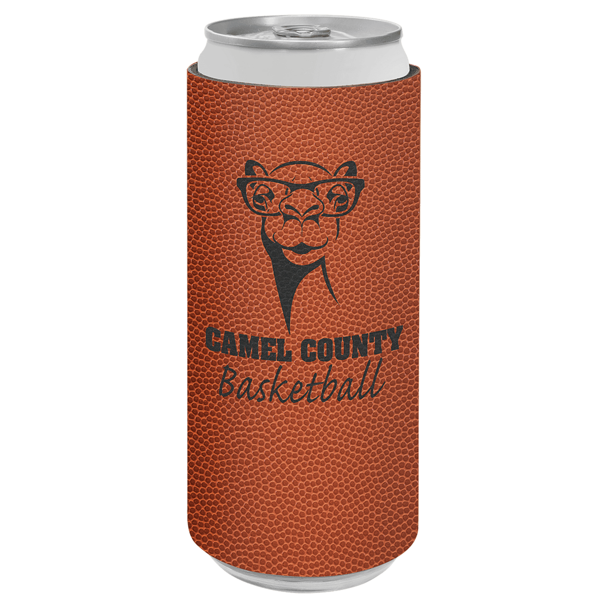 Basketball Leatherette Slim Beverage Holder