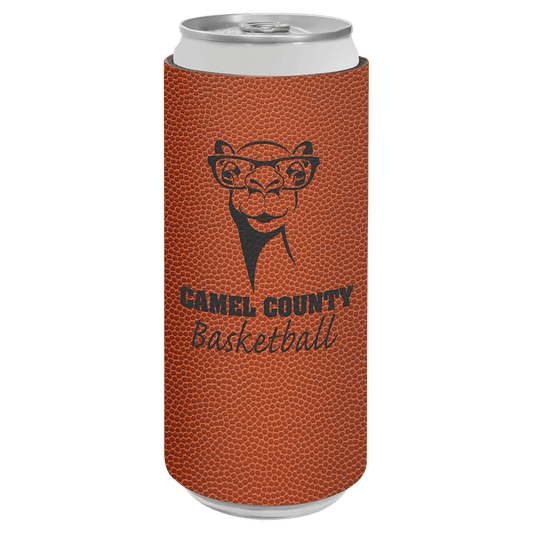 Basketball Leatherette Slim Beverage Holder