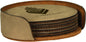 Light Brown Leatherette Round 6-Coaster Set