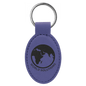 Purple Leatherette Oval Keychain
