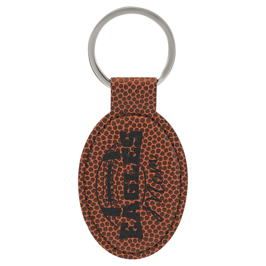 Football Leatherette Oval Keychain