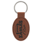 Football Leatherette Oval Keychain