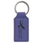 Purple Leatherette Rectangle Keychain