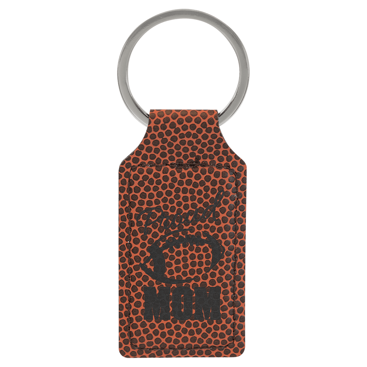 Football Leatherette Rectangle Keychain