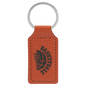 Basketball Leatherette Rectangle Keychain