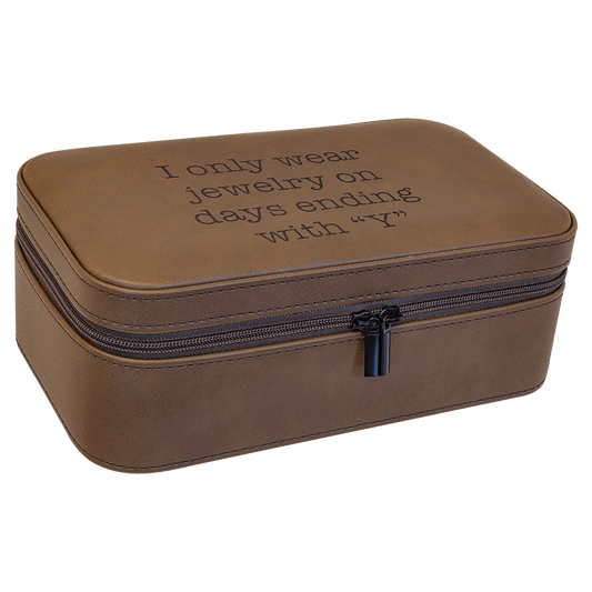 Dark Brown Large Leatherette Jewelry Box