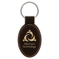 Black/Gold Leatherette Oval Keychain