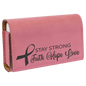 Pink Lasered Leatherette Pill Box with Separate Adjustable Containers