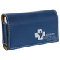 Blue/Silver Lasered Leatherette Pill Box with Separate Adjustable Containers