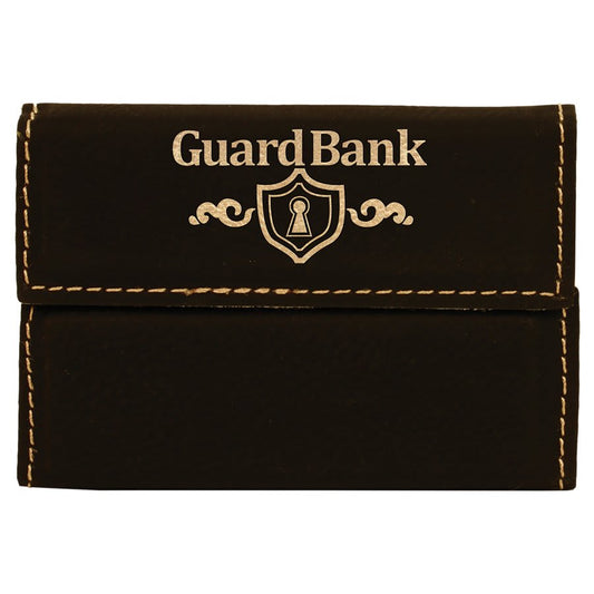 Black/Gold Leatherette Hard Business Card Holder