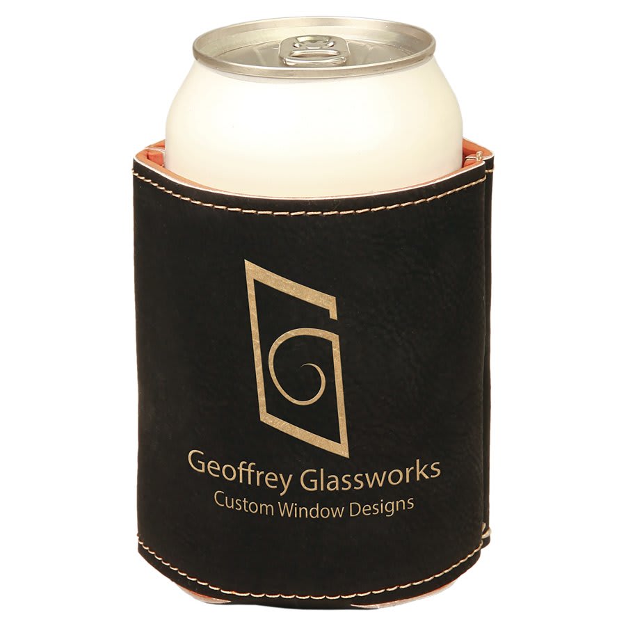 Black/Gold Leatherette Beverage Holder