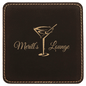 Black/Gold Square Leatherette Coaster