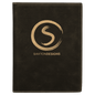 Black/Gold Small Leatherette Portfolio with Notepad