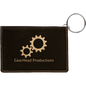 Black/Gold Leatherette ID Holder with Keychain