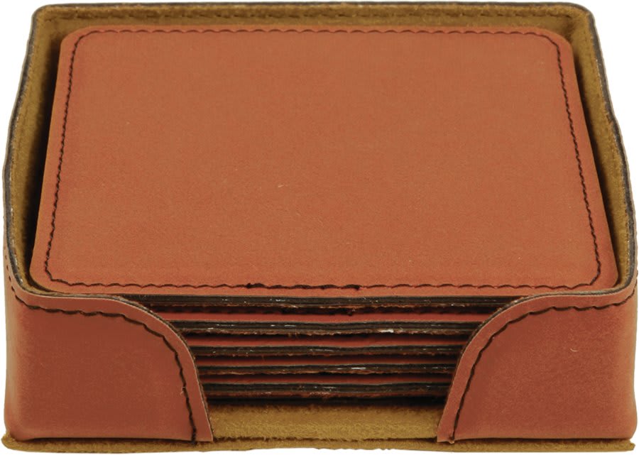 Rawhide  Leatherette Square 6-Coaster Set