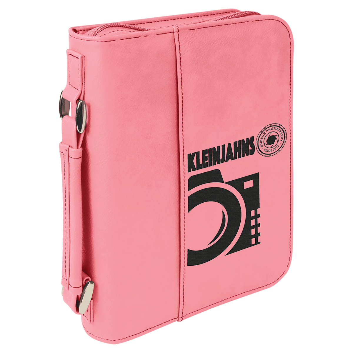 Pink Leatherette Book/Bible Cover with Zipper & Handle
