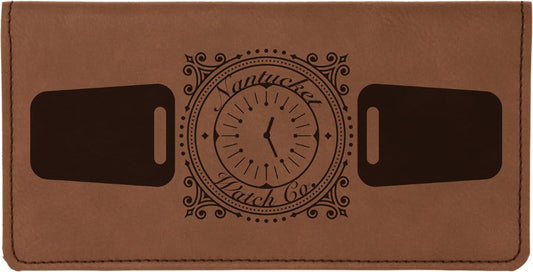 Dark Brown Leatherette Checkbook Cover