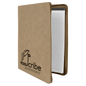 Light Brown Leatherette Portfolio with Zipper & Notepad