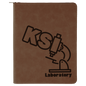 Dark Brown  Leatherette Portfolio with Zipper & Notepad