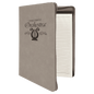 Gray  Leatherette Portfolio with Zipper & Notepad