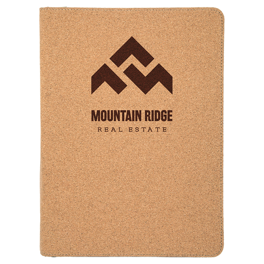 Cork Portfolio with Zipper & Notepad