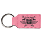 Pink Leatherette Rectangle Keychain