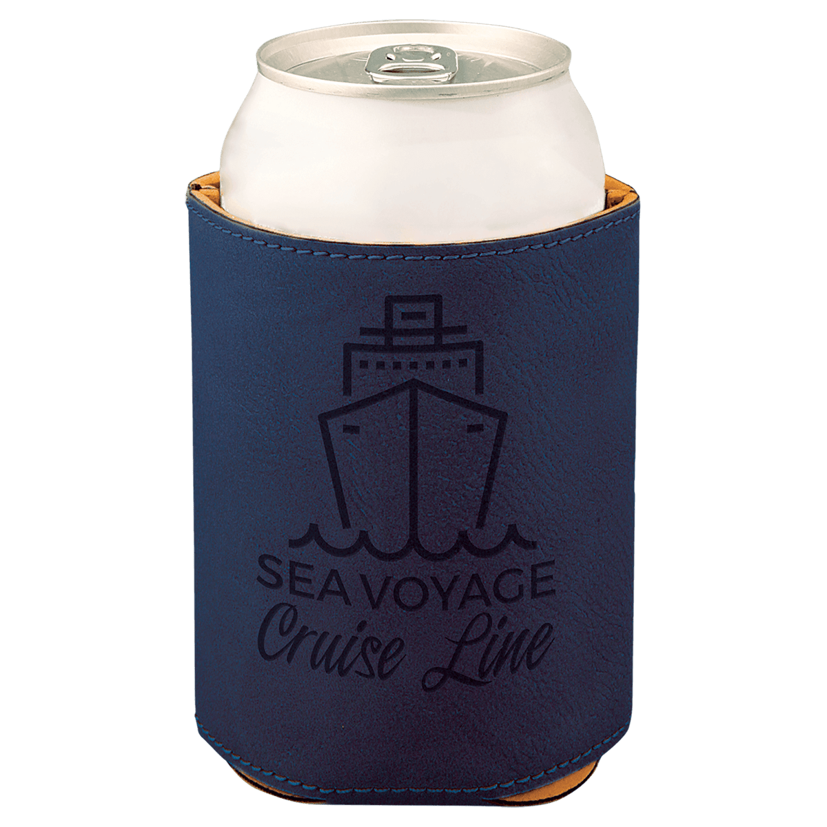 Blue Leatherette Beverage Holder