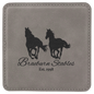 Gray Square Leatherette Coaster