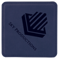 Blue/Black Square Leatherette Coaster