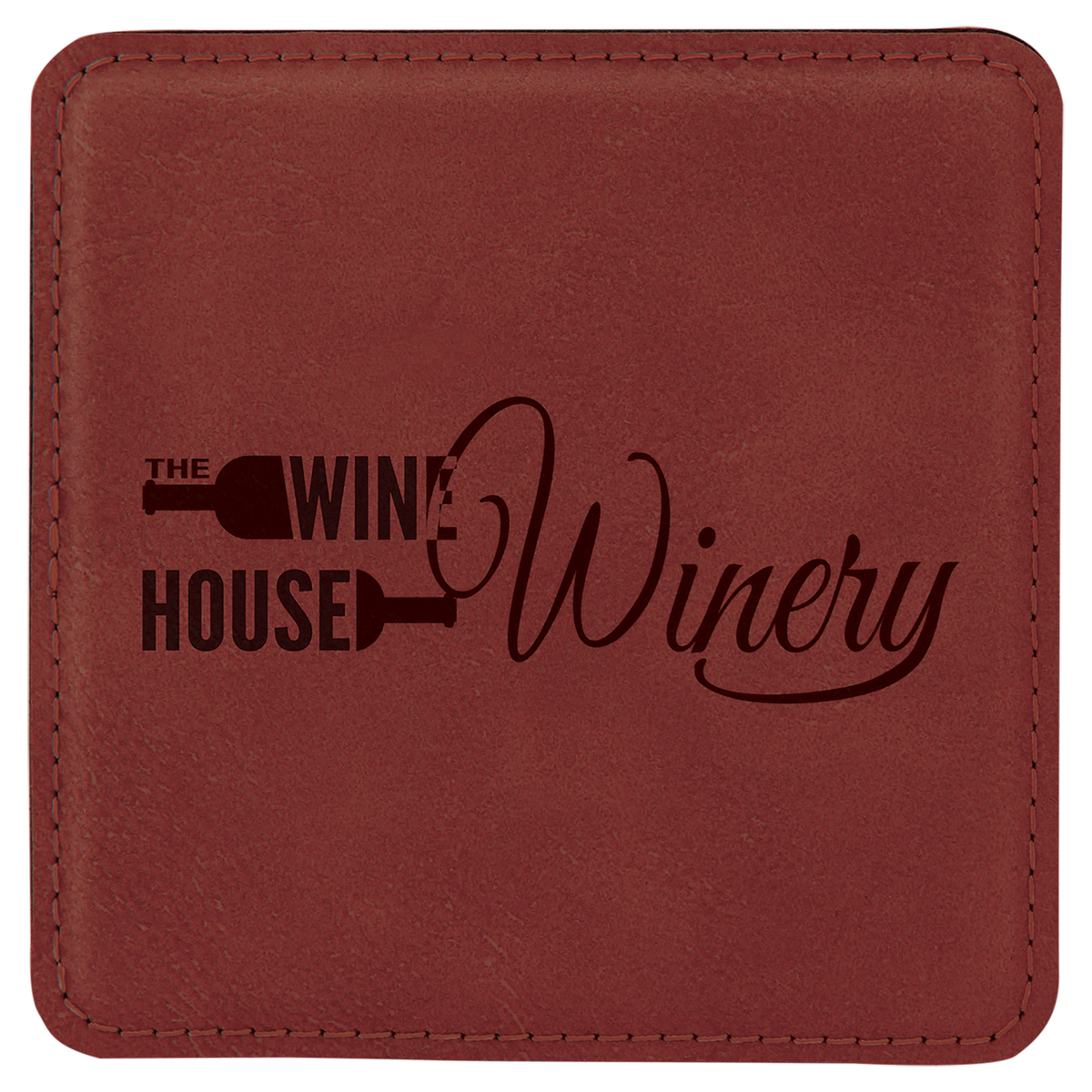 Rose' Square Leatherette Coaster