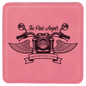 Pink Square Leatherette Coaster