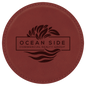 Rose' Round Leatherette Coaster