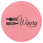 Pink Round Leatherette Coaster