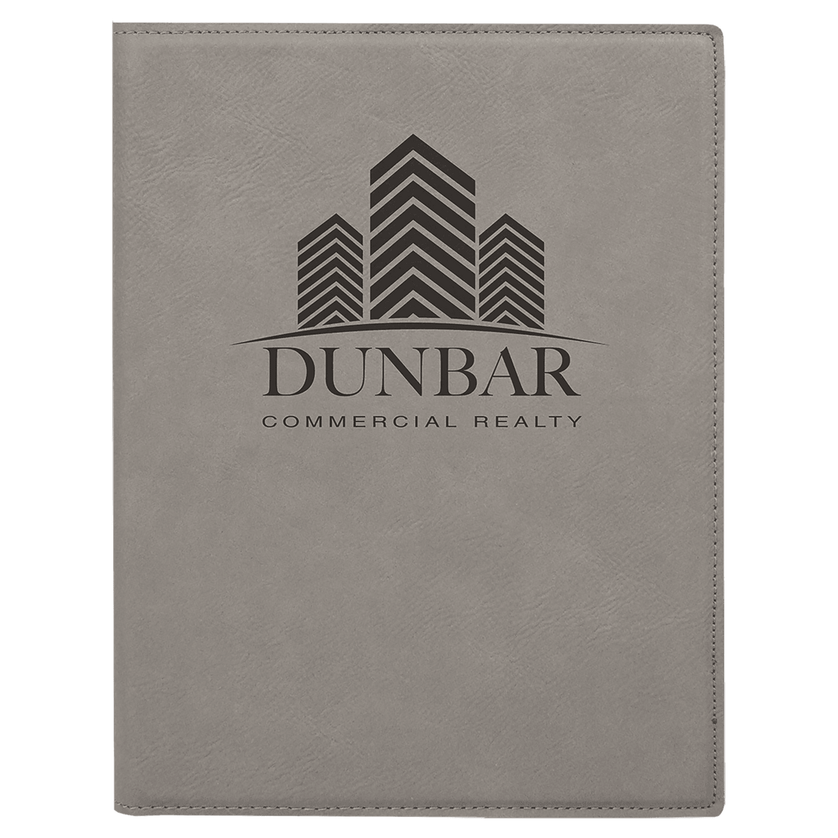 Gray Small Leatherette Portfolio with Notepad