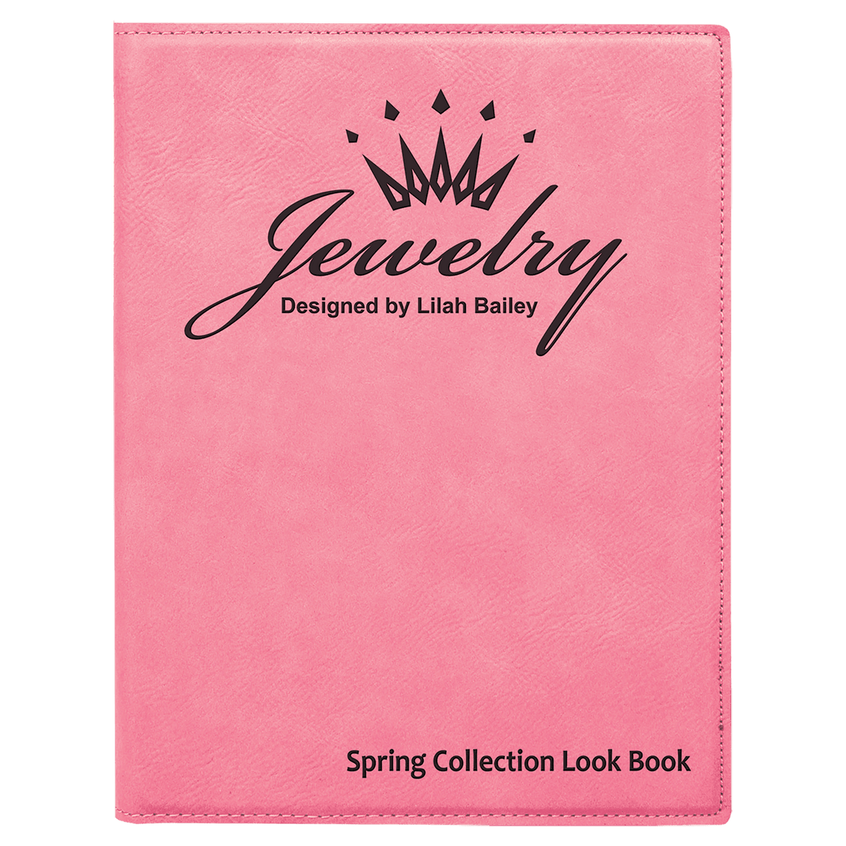 Pink Small Leatherette Portfolio with Notepad