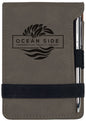Gray Leatherette Mini Notepad & Pen Set
