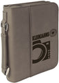 Gray Leatherette Book/Bible Cover with Zipper & Handle
