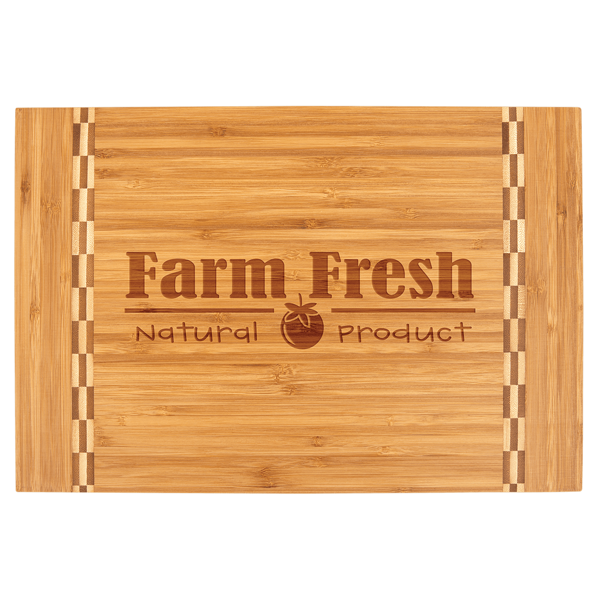 Medium Bamboo Cutting Board with Butcher Block Inlay