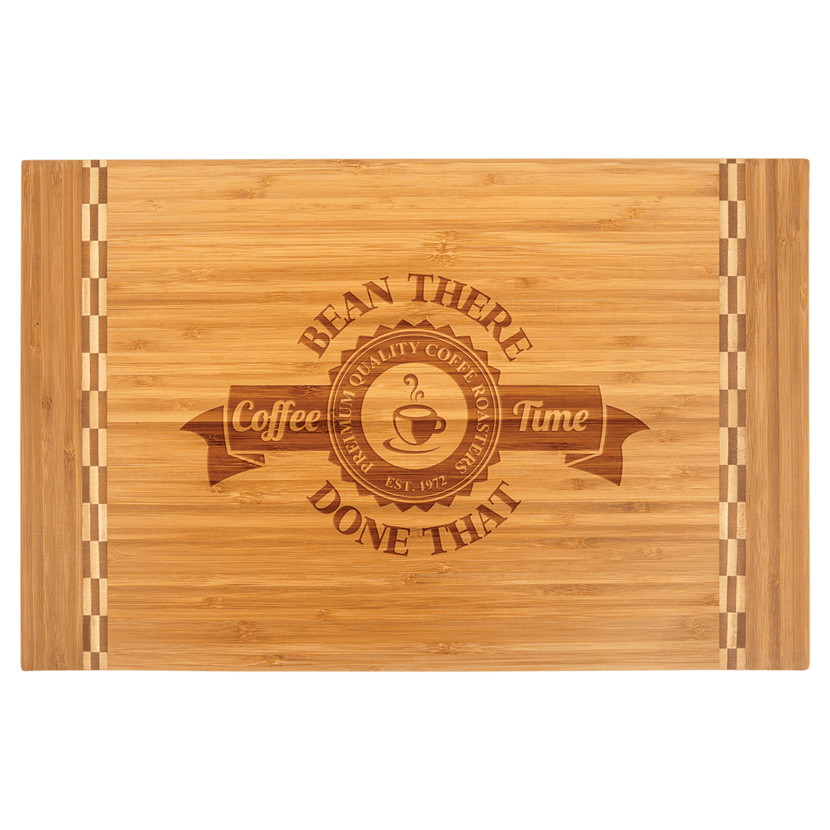 Large Bamboo Cutting Board with Butcher Block Inlay