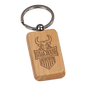 Maple Finish Wooden Rectangle Keychain