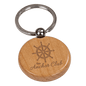 Maple Finish Round Keychain